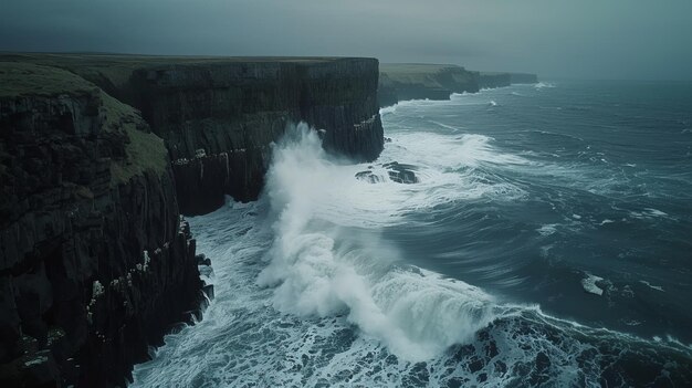 Oceans fury rugged cliffs meet wild waves