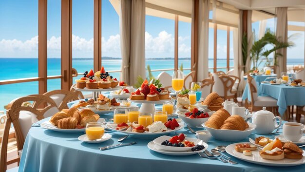 OceanView Indulgence Experience a Luxurious Resort Breakfast Overlooking the Azure Waters