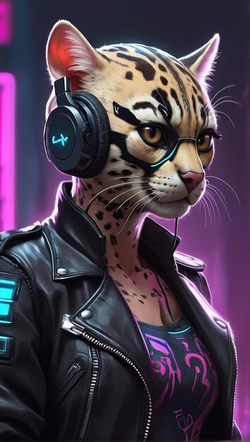 Ocelot synthwave serenity down under by alex petruk ai generated