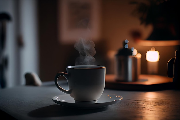 Ochtend achtergrond verkwikkende koffie Generatieve AI