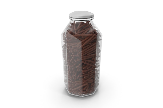 Octagon Jar With Chocolate CoveredRods