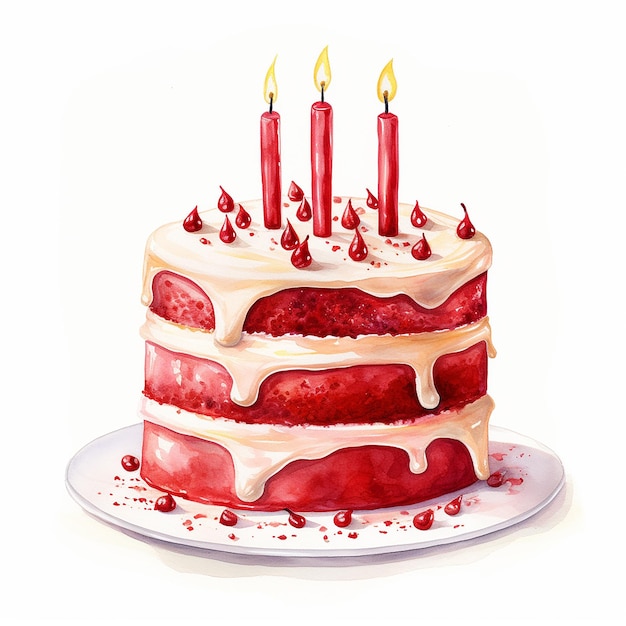 Octane Red Velvet Cake with Ivory Candles