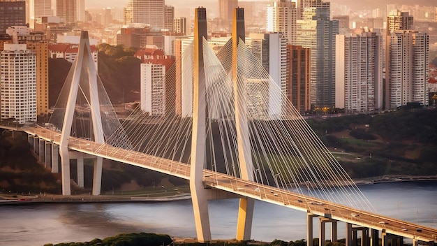 Photo octavio frias de oliveira bridge in sao paulo brazil south america