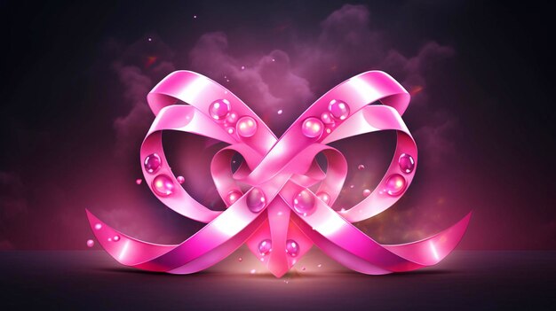 October breast cancer emblem sign for awareness