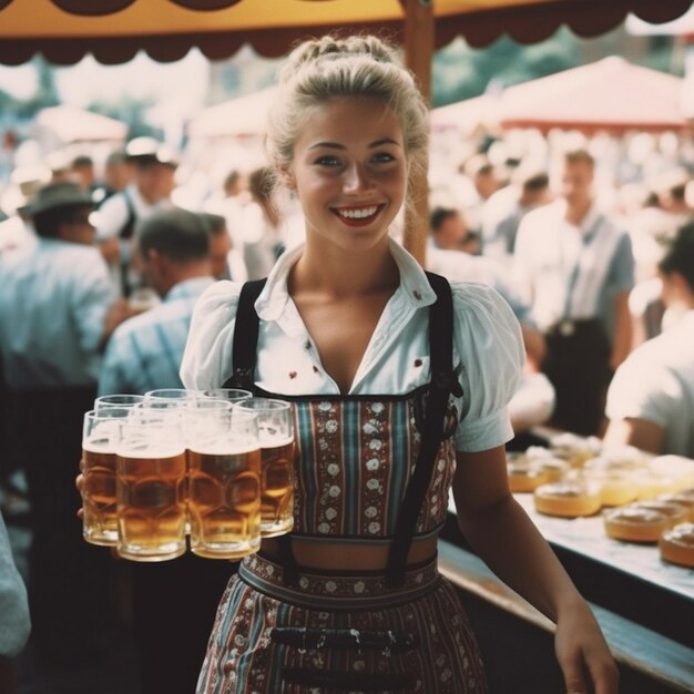 Foto ragazza dell'oktoberfest