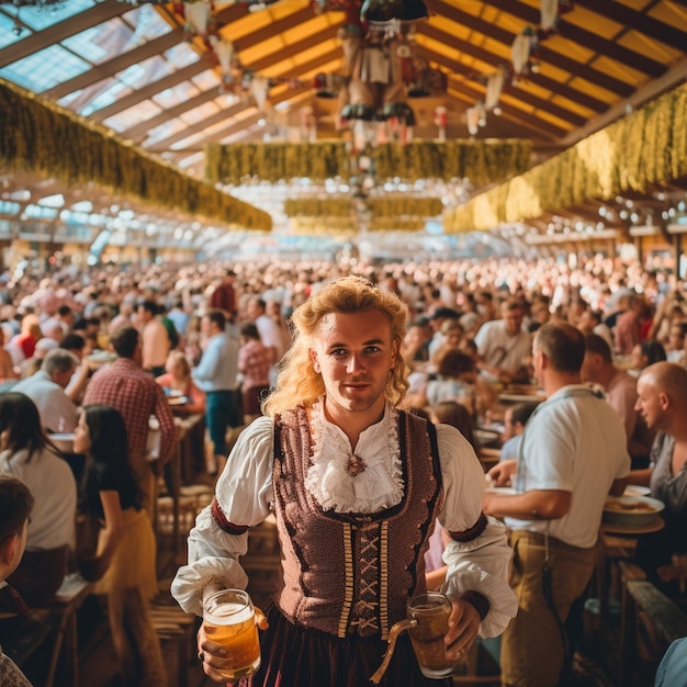 Foto ragazza dell'oktoberfest