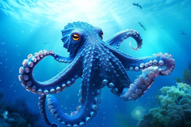 Octopus animal marine pelagic common generate ai