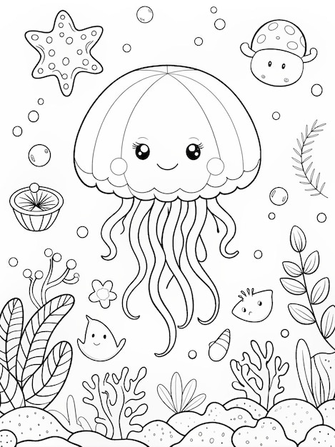 Photo octopus coloring pages for kids