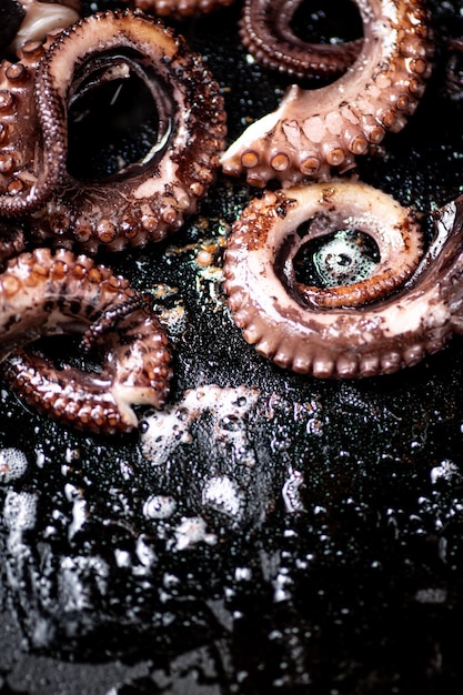 An octopus in a frying pan