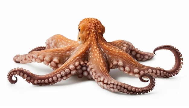 Octopus geïsoleerd op een witte achtergrond uitknippad