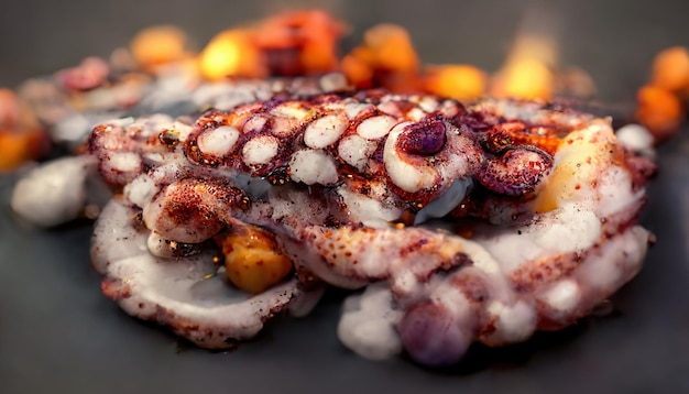 Octopus grilled in olive oil garlic and salt