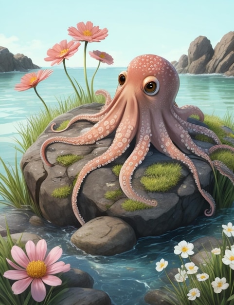octopus illustration logo design