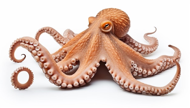 Octopus Isolated on White Background Clipping Path