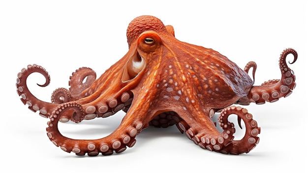 Octopus Isolated on White Background Clipping Path