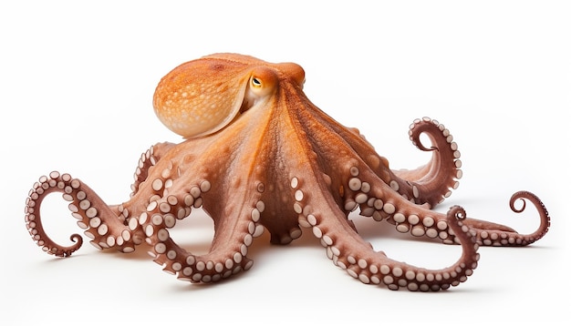 Octopus Isolated on White Background Clipping Path