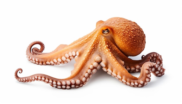 Octopus Isolated on White Background Clipping Path