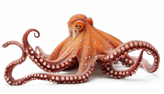 Octopus Isolated on White Background Clipping Path