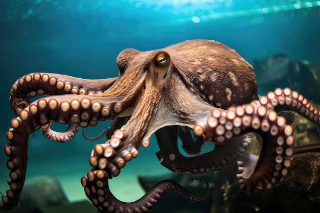 Octopus kraken tentakels die uit het water kronkelen en zich voorbereiden om aan te vallen