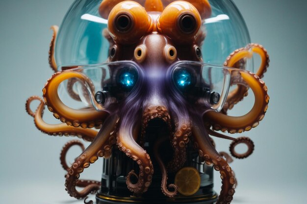 Photo an octopus made of glass