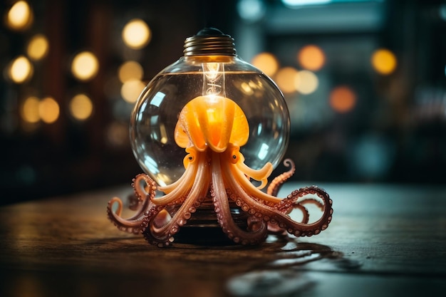 Photo an octopus made of glass