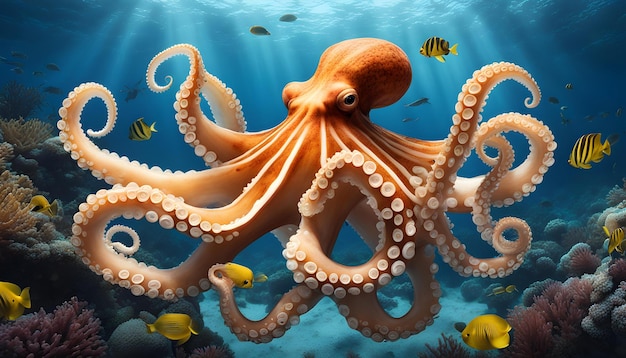 Photo octopus in nature public topography