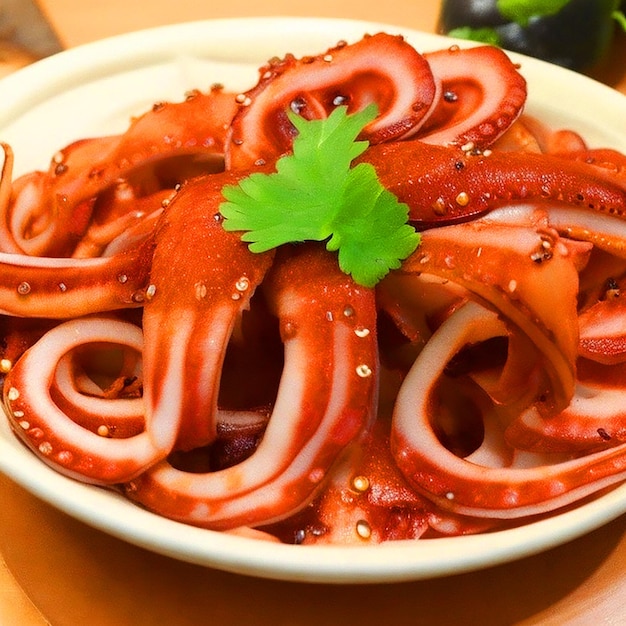 Foto i pezzi di polpo possono ancora muoversi e alcune persone apprezzano l'immagine unica della sensazione di mangiare