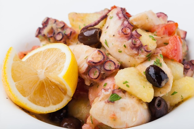 Octopus salade met aardappelen