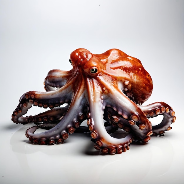 Octopus Sea dweller 3D style On a white background