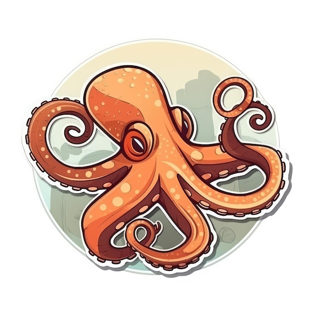 Photo octopus sticker isolated ai generated