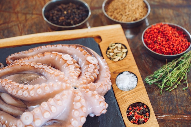 Octopus on the table of a restaurant