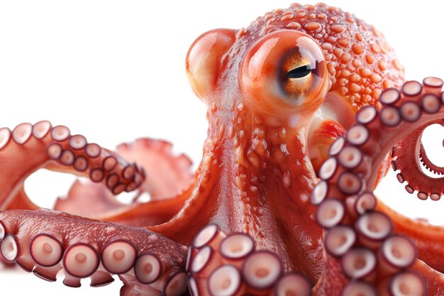 Octopus tentakels geïsoleerd op witte achtergrond Seafood close-up