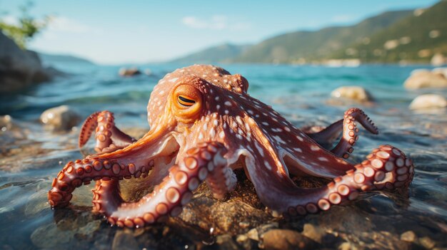 Photo octopus in the water