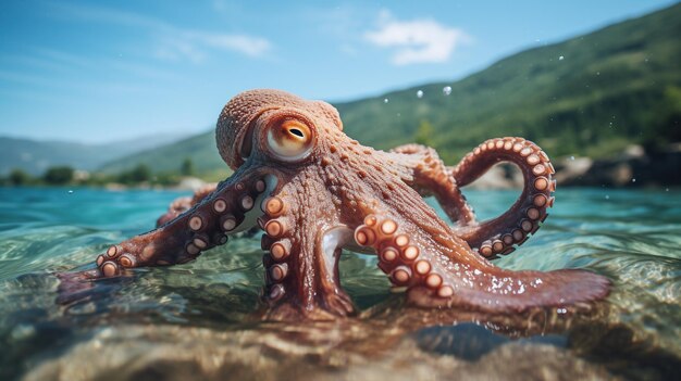 Photo octopus in the water