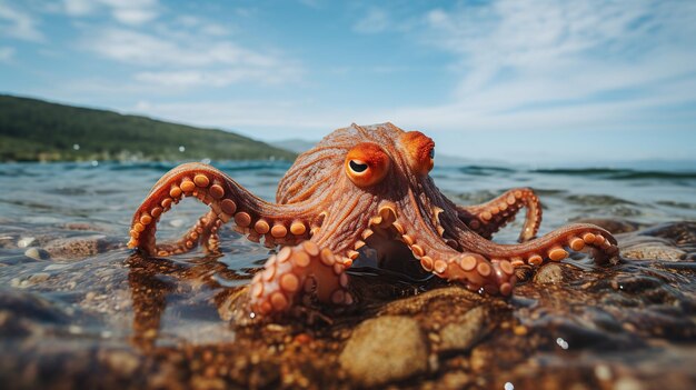 Photo octopus in the water
