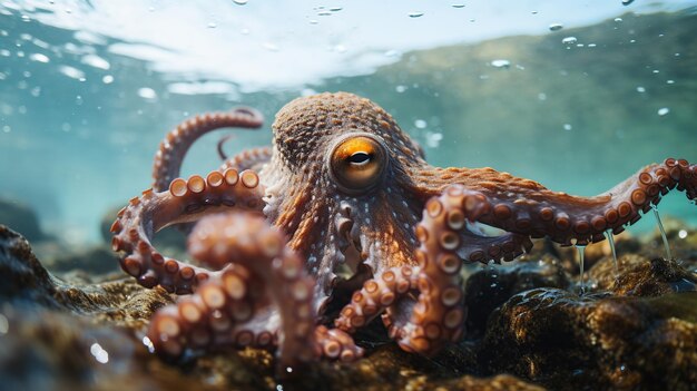 Photo octopus in the water