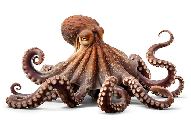 Photo octopus on white background