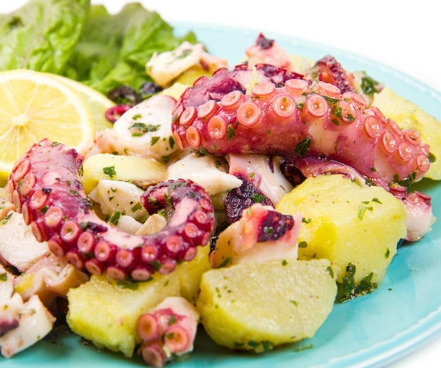 Octopussalade met aardappelen