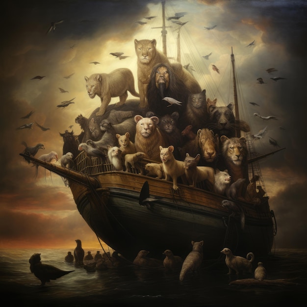 Odd Nerdrum's Vision Noah's Ark Unleashing an Enigmatic Menagerie