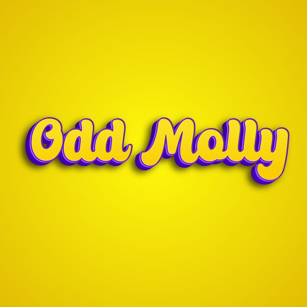 OddMolly typography 3d design yellow pink white background photo jpg