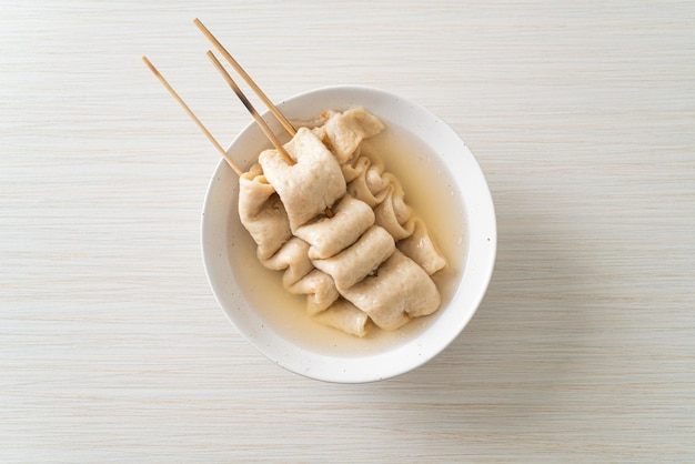 Odeng Korean fish cake skewer in soup