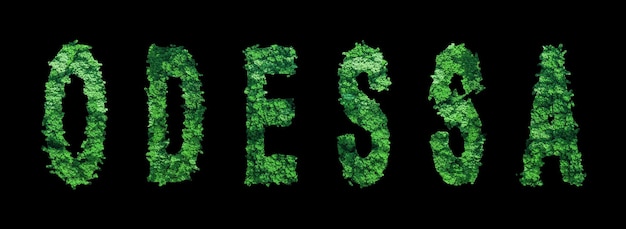 Odessa belettering Odessa Forest Ecologie Concept