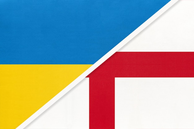 Oekraïne en engeland symbool van land oekraïens vs engelse nationale vlaggen