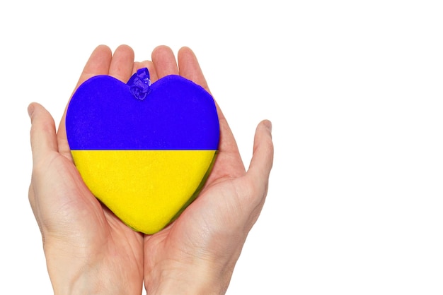 Oekraïne vlag als hart in handen