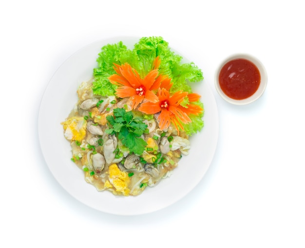 Oester Gebraden met Aziatische stijl van het Ei de Hete Schotel Chinese Voedsel
