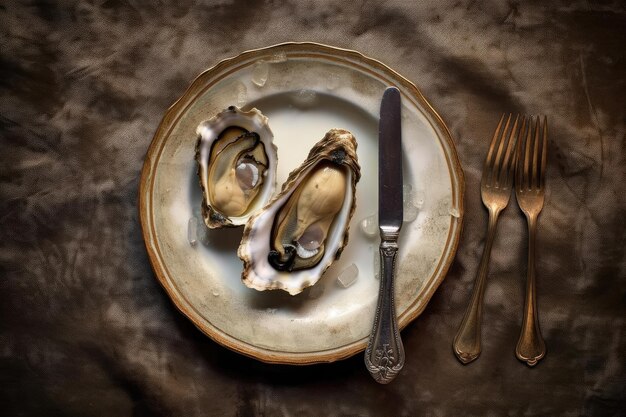 oester in het bord op de keukentafel professionele reclame food fotografie