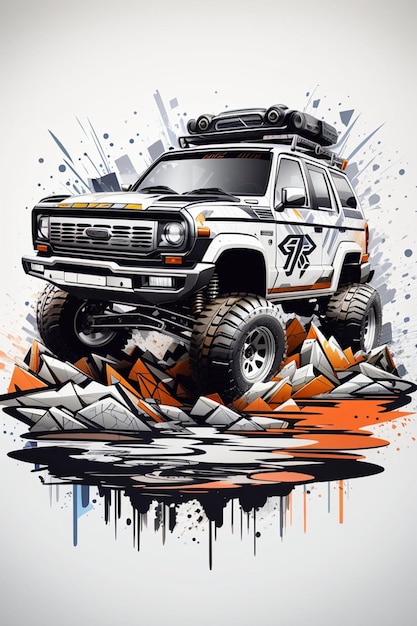 Foto progettazione di magliette per auto off-road vector art