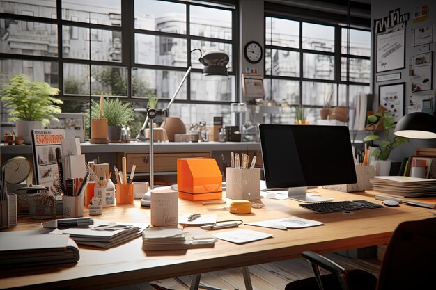 Foto office 3d brengt uw werkruimte tot leven met meeslepende technologie en verbeterde productiviteit