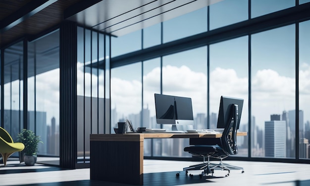 Office background modern amazing view at afternoon