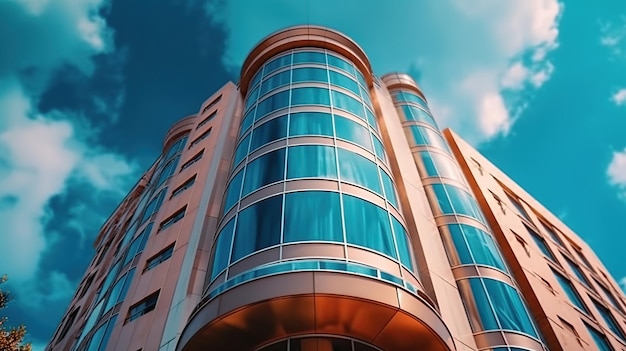 Office building on a background of the blue sky