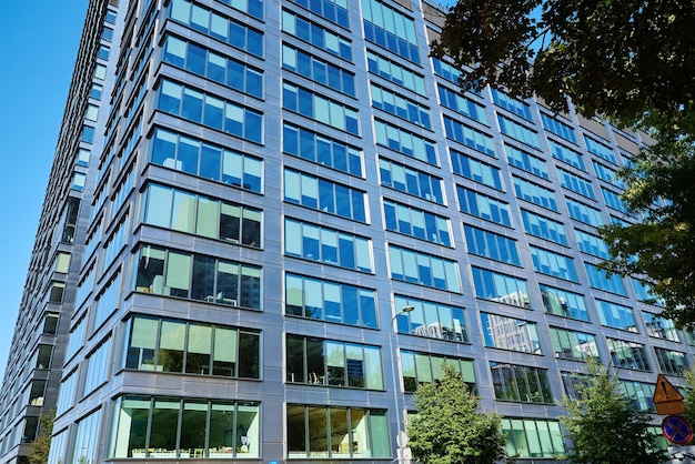 Office building facade with windows